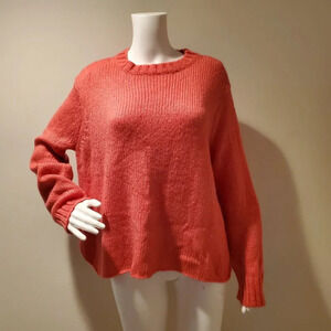 Wooden Ships Pink Red Crewneck Pullover Sweater S/M